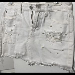White Denim Skirt, Size Small